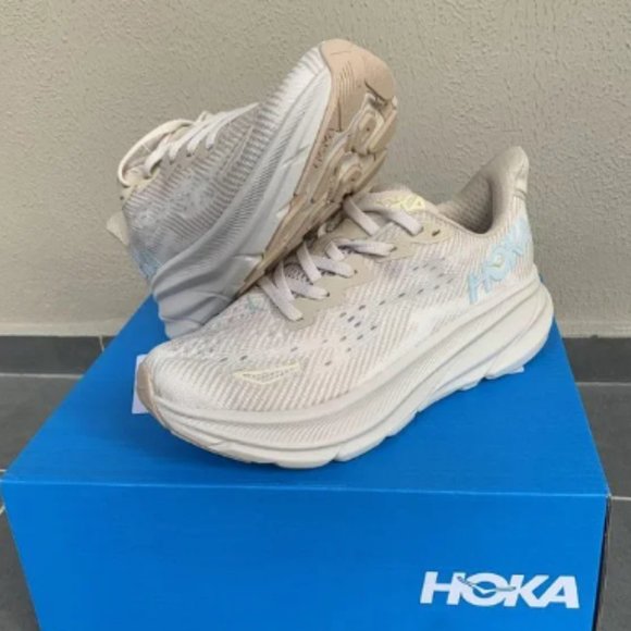 Hoka Shoes - Hoka Clifton 9 Eggnog Beige Ivory Women